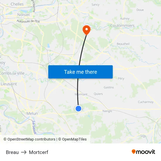 Breau to Mortcerf map