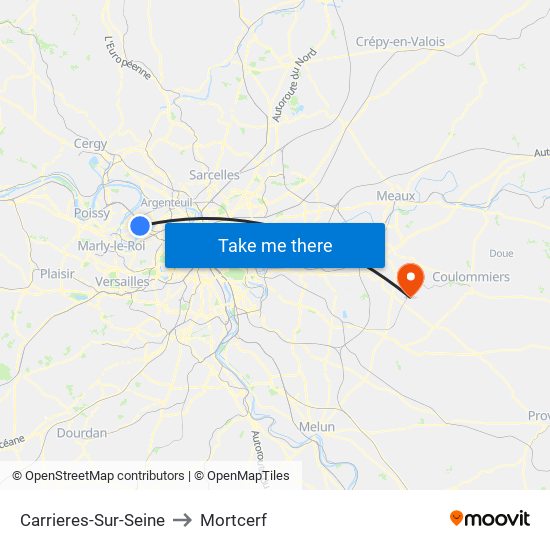 Carrieres-Sur-Seine to Mortcerf map