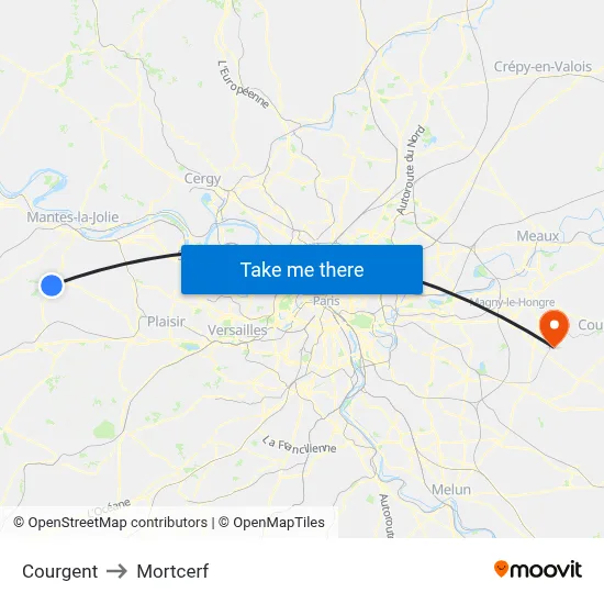 Courgent to Mortcerf map