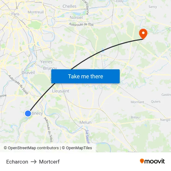 Echarcon to Mortcerf map