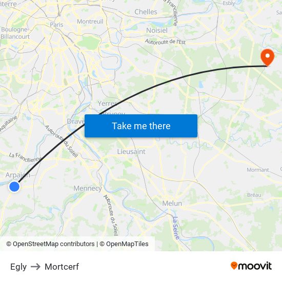 Egly to Mortcerf map