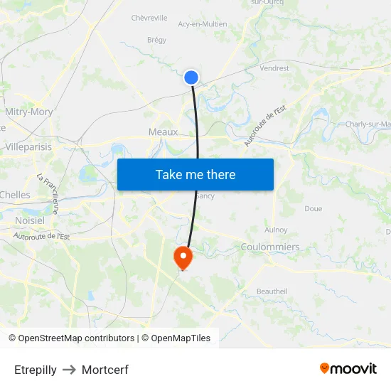 Etrepilly to Mortcerf map