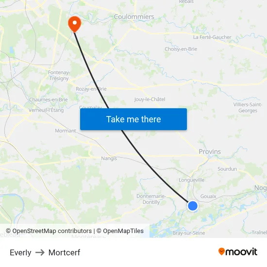 Everly to Mortcerf map