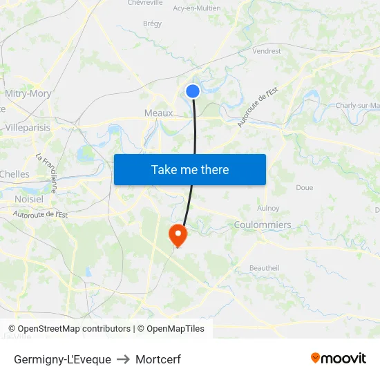 Germigny-L'Eveque to Mortcerf map