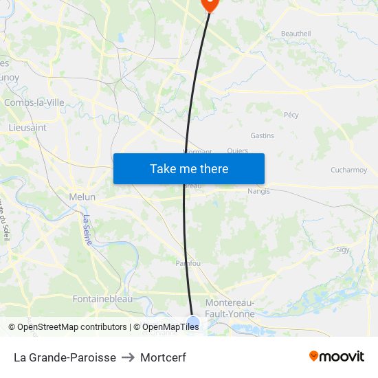 La Grande-Paroisse to Mortcerf map