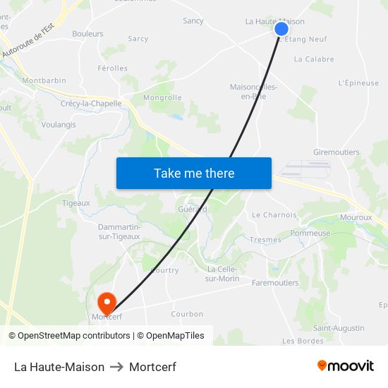 La Haute-Maison to Mortcerf map