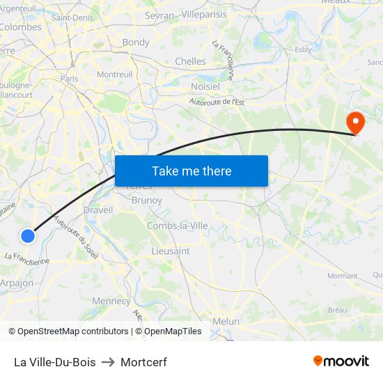 La Ville-Du-Bois to Mortcerf map