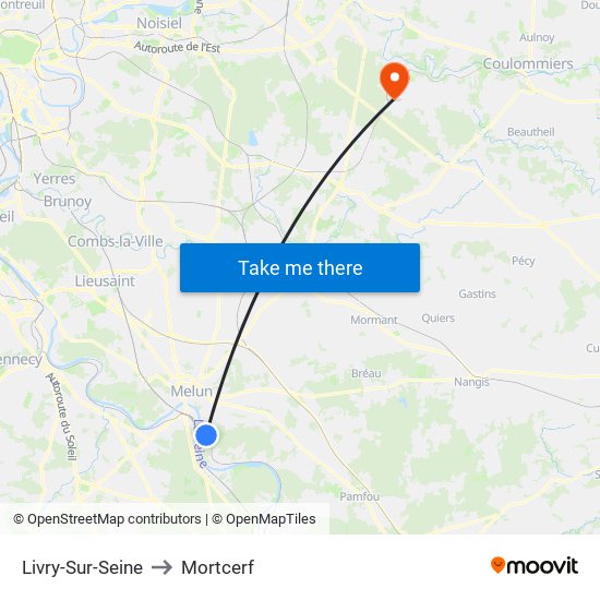 Livry-Sur-Seine to Mortcerf map