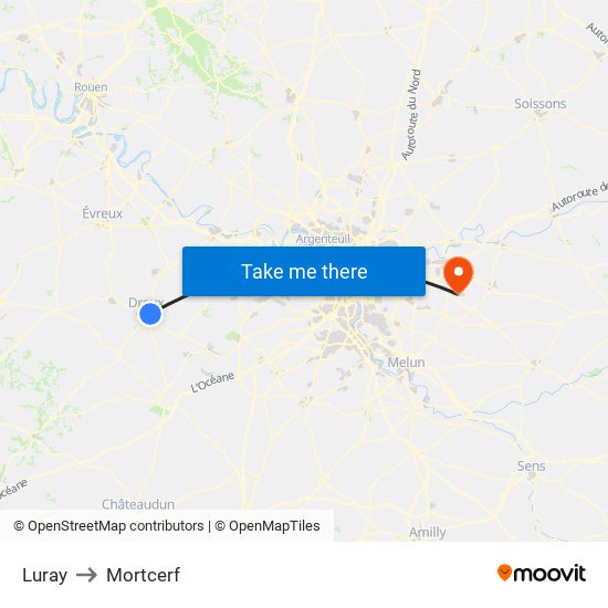 Luray to Mortcerf map