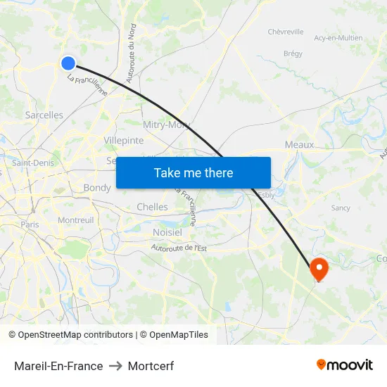 Mareil-En-France to Mortcerf map
