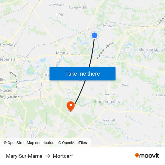 Mary-Sur-Marne to Mortcerf map