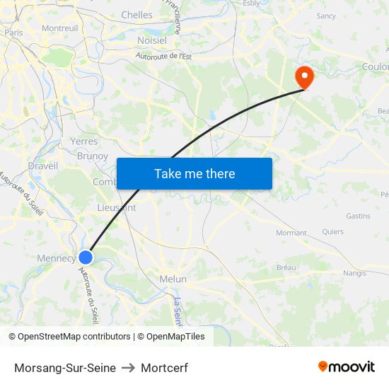 Morsang-Sur-Seine to Mortcerf map