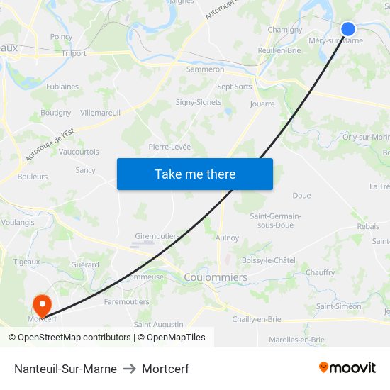 Nanteuil-Sur-Marne to Mortcerf map