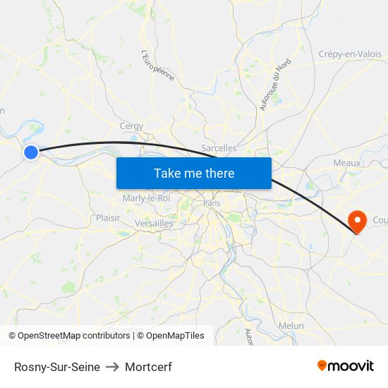 Rosny-Sur-Seine to Mortcerf map