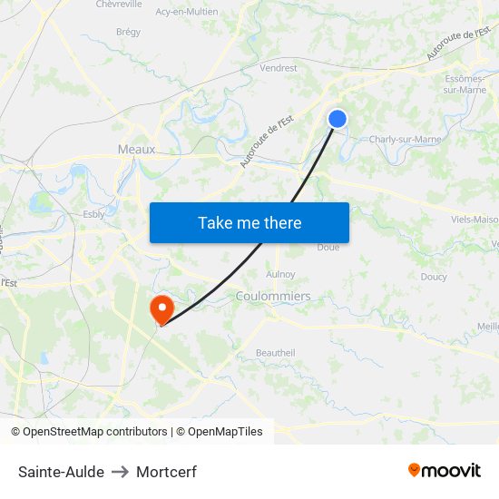 Sainte-Aulde to Mortcerf map