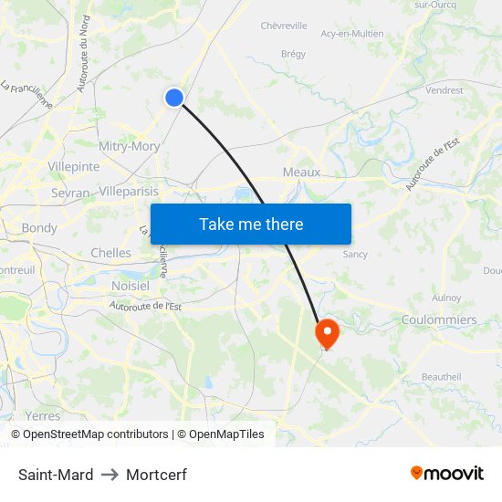 Saint-Mard to Mortcerf map