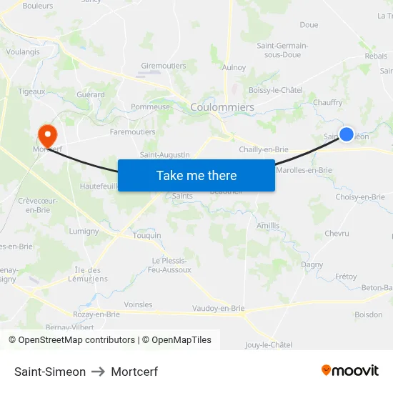 Saint-Simeon to Mortcerf map