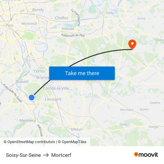 Soisy-Sur-Seine to Mortcerf map