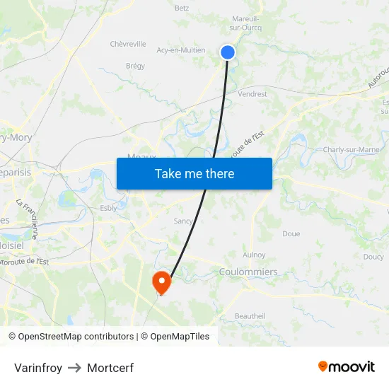 Varinfroy to Mortcerf map