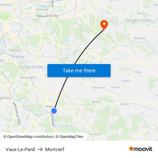 Vaux-Le-Penil to Mortcerf map