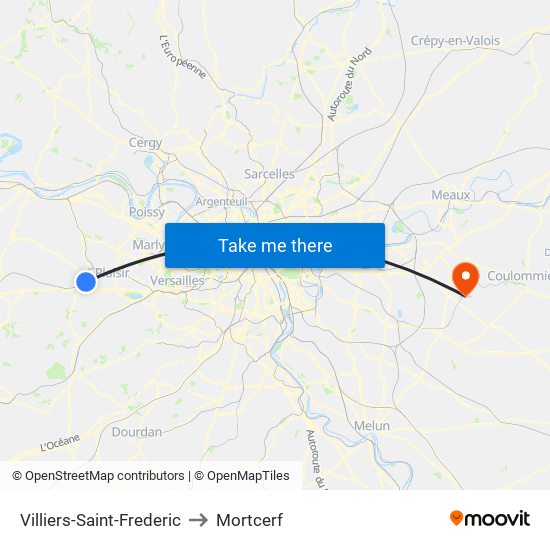 Villiers-Saint-Frederic to Mortcerf map