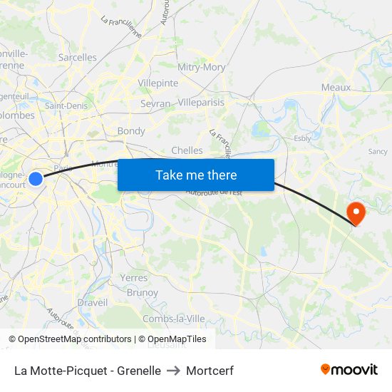 La Motte-Picquet - Grenelle to Mortcerf map