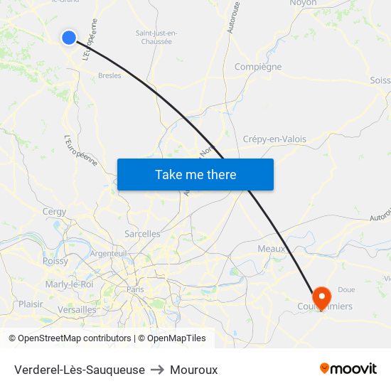 Verderel-Lès-Sauqueuse to Mouroux map