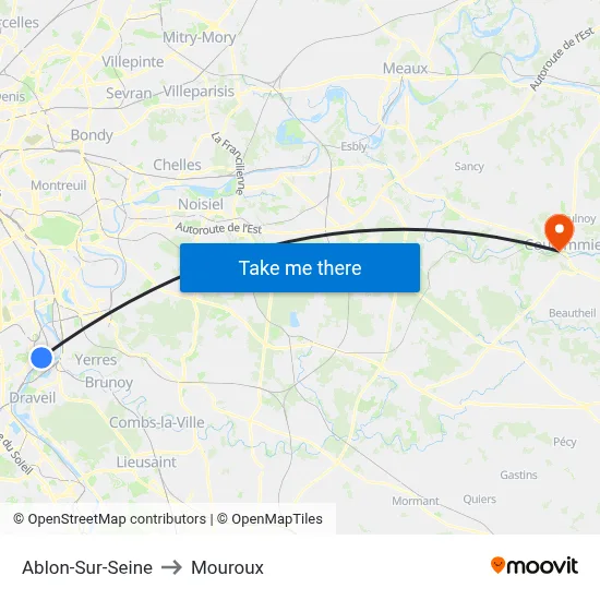 Ablon-Sur-Seine to Mouroux map