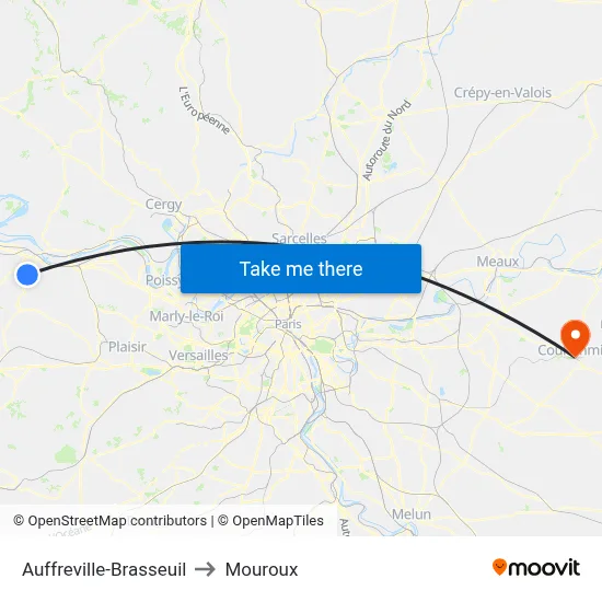 Auffreville-Brasseuil to Mouroux map