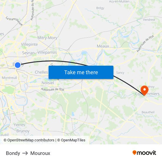 Bondy to Mouroux map