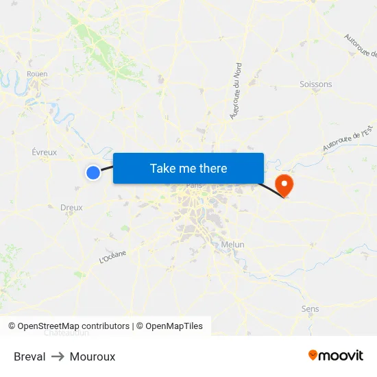 Breval to Mouroux map