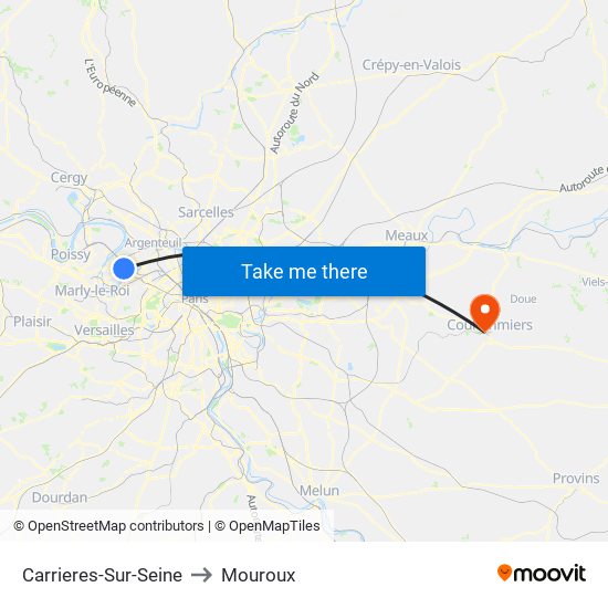 Carrieres-Sur-Seine to Mouroux map