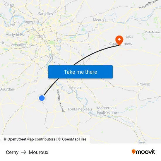 Cerny to Mouroux map