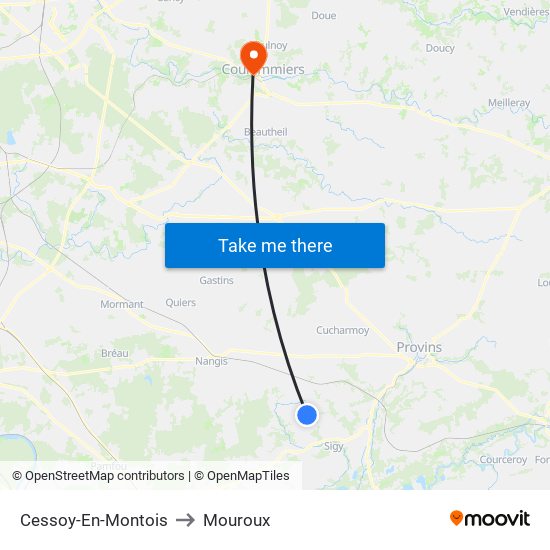 Cessoy-En-Montois to Mouroux map