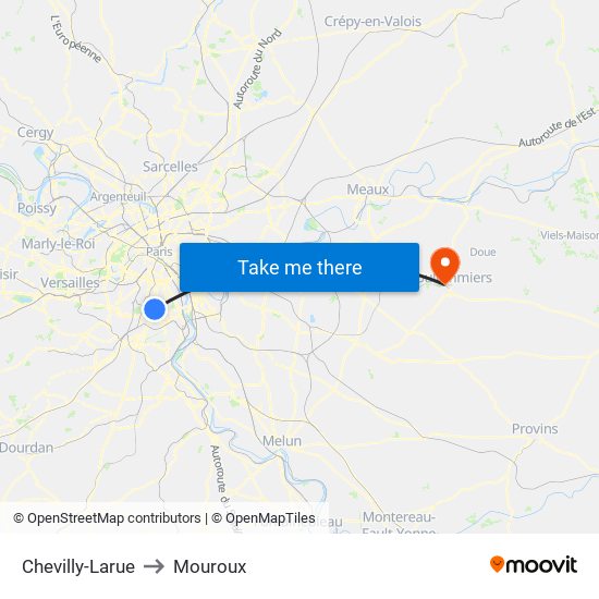 Chevilly-Larue to Mouroux map