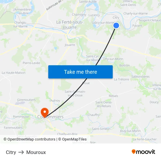 Citry to Mouroux map