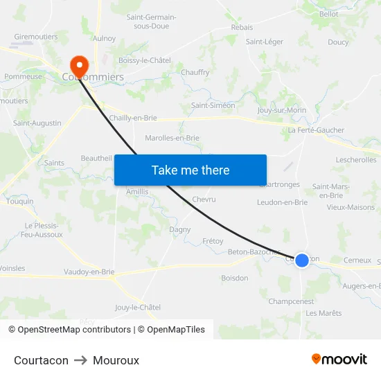 Courtacon to Mouroux map