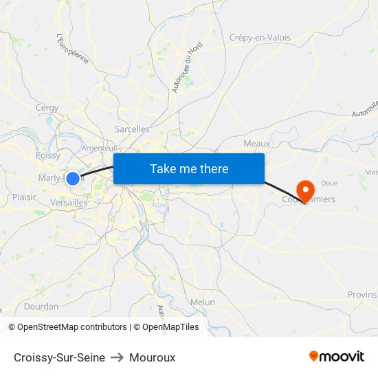 Croissy-Sur-Seine to Mouroux map