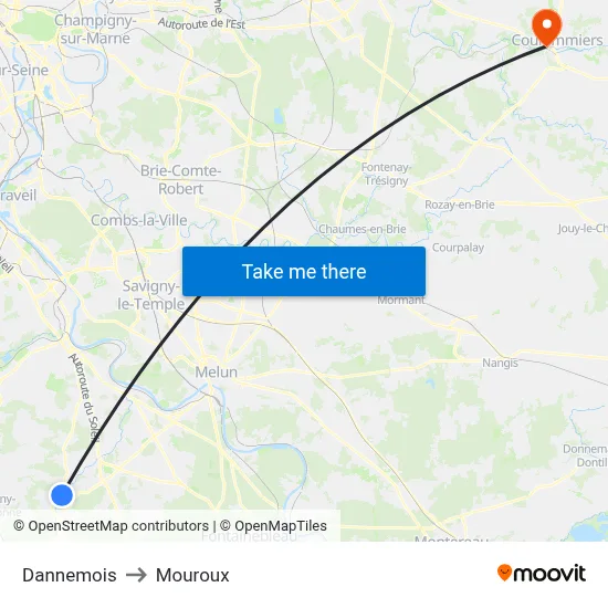 Dannemois to Mouroux map