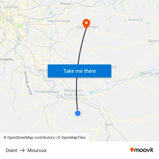 Diant to Mouroux map