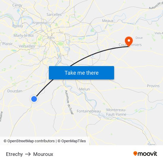 Etrechy to Mouroux map