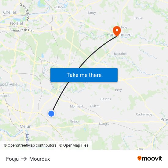 Fouju to Mouroux map