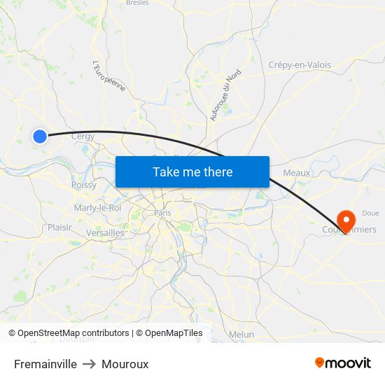 Fremainville to Mouroux map