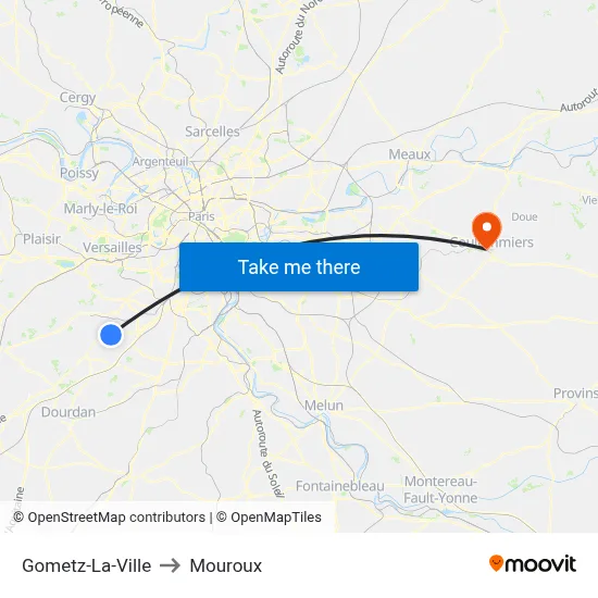 Gometz-La-Ville to Mouroux map