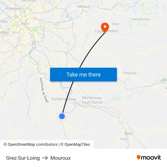 Grez-Sur-Loing to Mouroux map