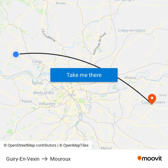 Guiry-En-Vexin to Mouroux map
