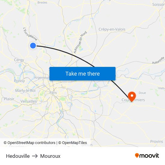 Hedouville to Mouroux map