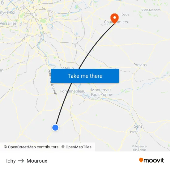Ichy to Mouroux map