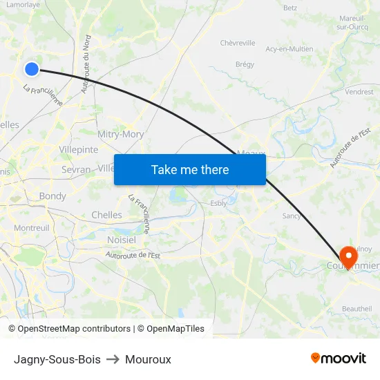 Jagny-Sous-Bois to Mouroux map