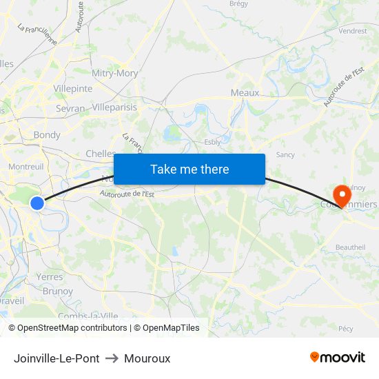 Joinville-Le-Pont to Mouroux map